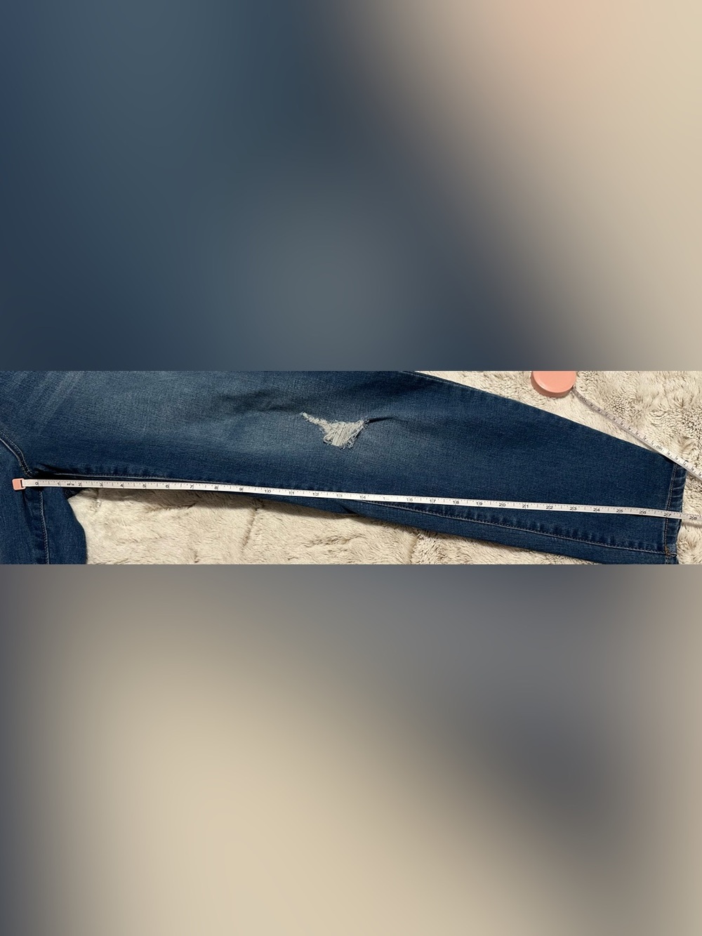 1822 Denim Skinny Jeans in Dark Blue with Light Fading - Picture 7 of 11